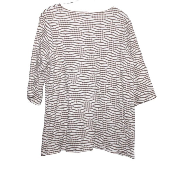 Hillard & Hanson Women's Petite 3/4 Sleeve Striped Round Neck Top, Size PXL - Picture 3 of 4